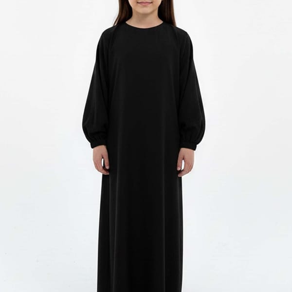 Kids Harir Maqsood Prayer Abaya I Black