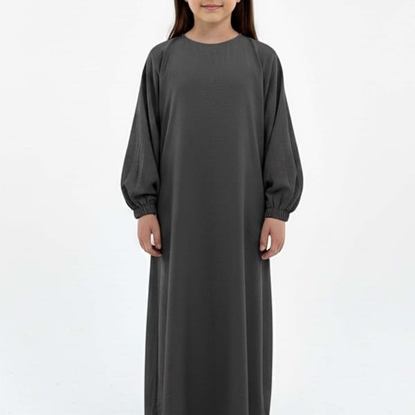 Kids Harir Maqsood Prayer Abaya I Grey