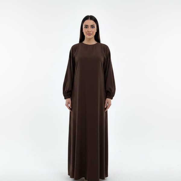 Lightweight Brown Harir Maqsood Prayer Abaya