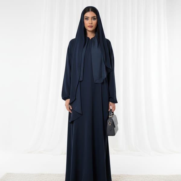 Lightweight Navy Harir Maqsood Prayer Abaya
