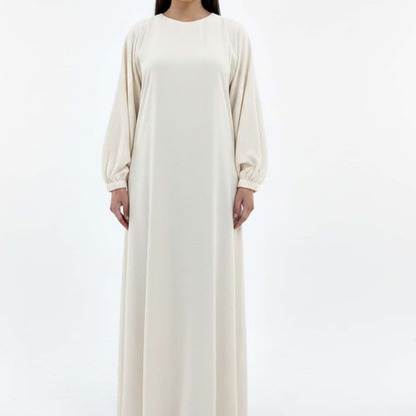 Lightweight Beige Harir Maqsood Prayer Abaya