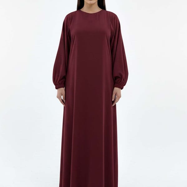 Lightweight Maroon Harir Maqsood Prayer Abaya