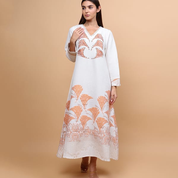 Ikkxa Embroidery Modern Crystal Jalabiya
