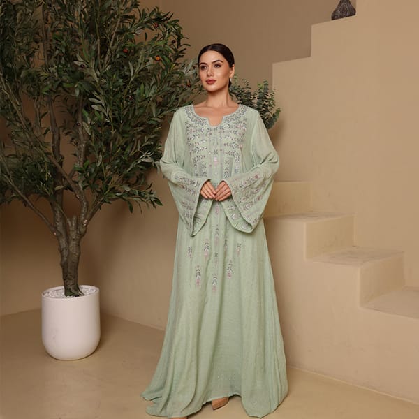 Ikkxa Nahla Embellished Flared Sleeves Jalabiya
