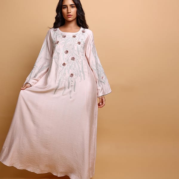 Ikkxa Qayla Embroidered Flared Sleeves Jalabiya