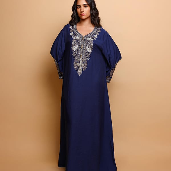 Ikkxa Qasr Embroidered Flared Sleeves Jalabiya
