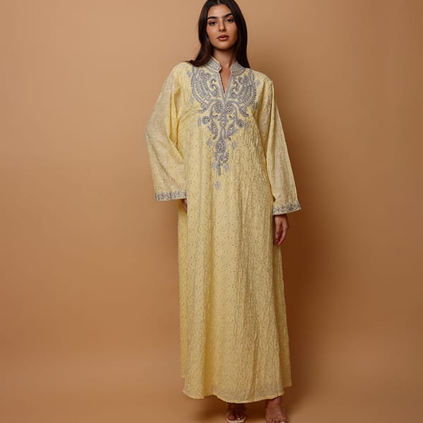 Ikkxa Tharaa Embellished Flared Sleeves Jalabiya