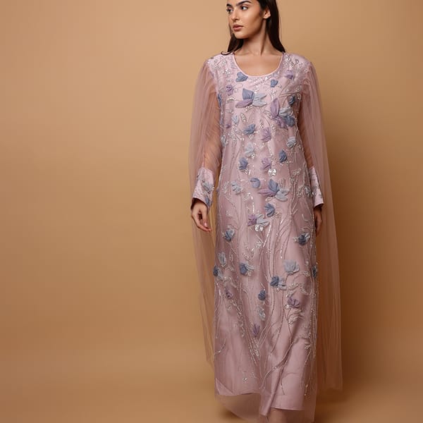 Ikkxa Nayla Embellished Cape Sleeves Jalabiya