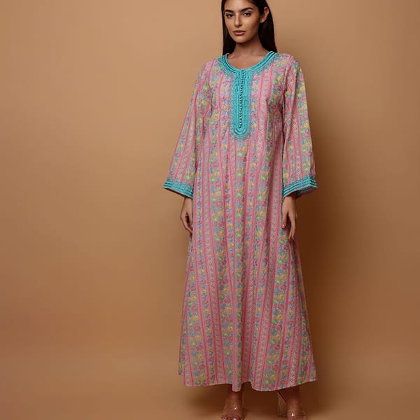 Ikkxa Wisal Embroidered Flared Sleeves Jalabiya