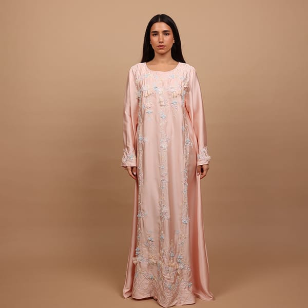 Ikkxa Silk Blossom Embroidered Jalabiya