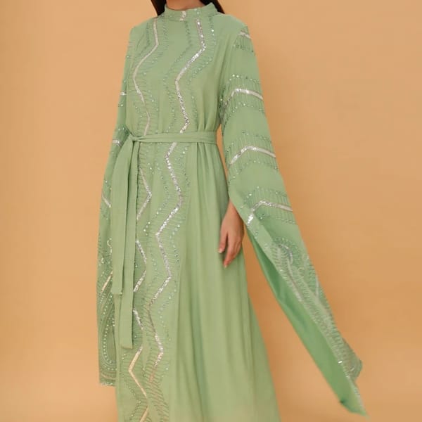 Ikkxa Maysa Sequined Cape Sleeves Jalabiya