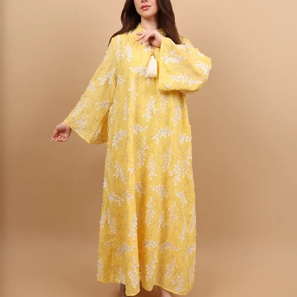 Ikkxa Sereen Embroidered Flared Sleeves Jalabiya