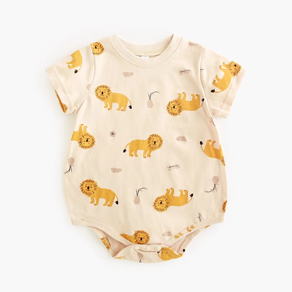 Cute Cartoon Cotton Baby Bodysuit for Boys and Girls Summer