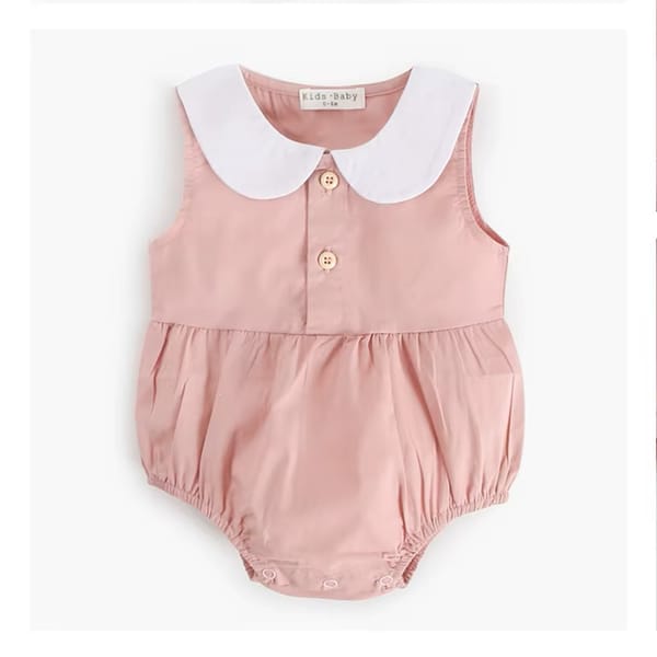 Cute Cotton Sleeveless Baby Girls Bodysuit for Summer Everyday Wear