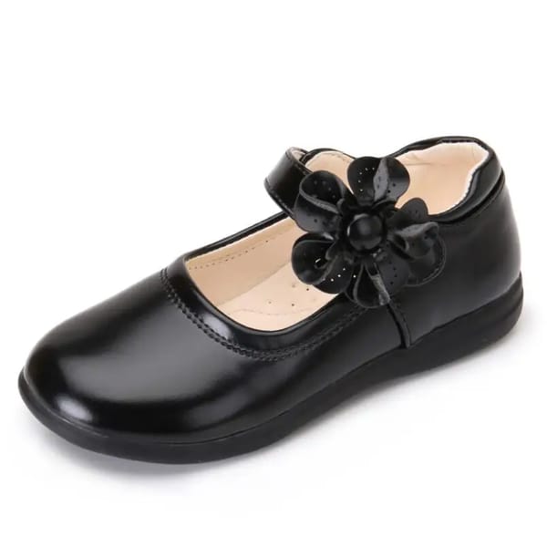 Leather Bow Knot Girls School Shoes for Weddings and Parties