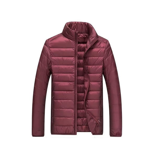 Men's Lightweight White Duck Down Puffer Jacket Waterproof Outdoor Coat