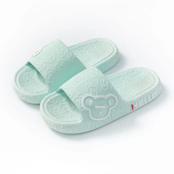 Cute Cartoon Bear Kids Slippers with Soft Non-Slip Sole