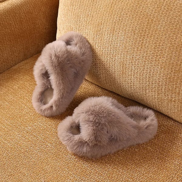 Warm Fleece Winter Slippers for Girls with Non-Slip Sole