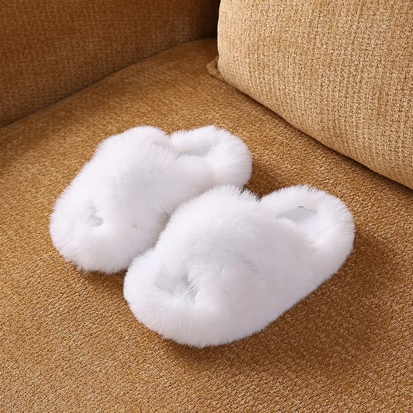 Warm Fleece Winter Slippers for Girls with Non-Slip Sole