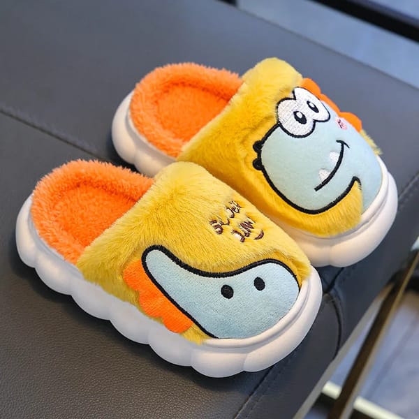 Warm Plush Winter Slippers for Boys with Non-Slip Sole