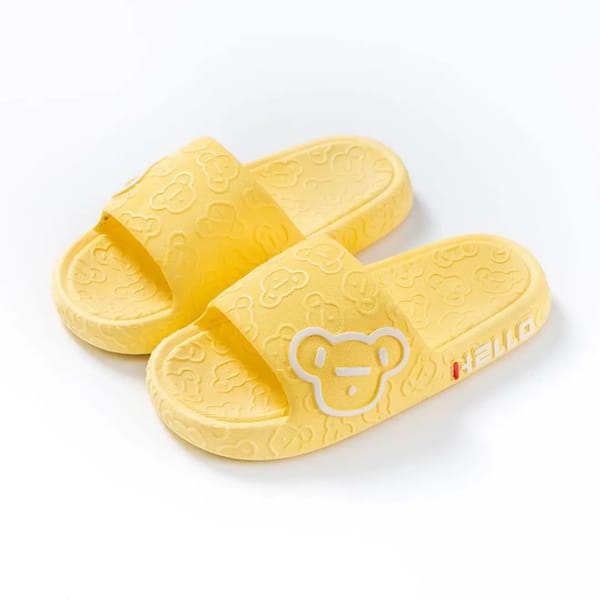 Cute Cartoon Bear Slippers for Kids Summer Indoor Outdoor Wear