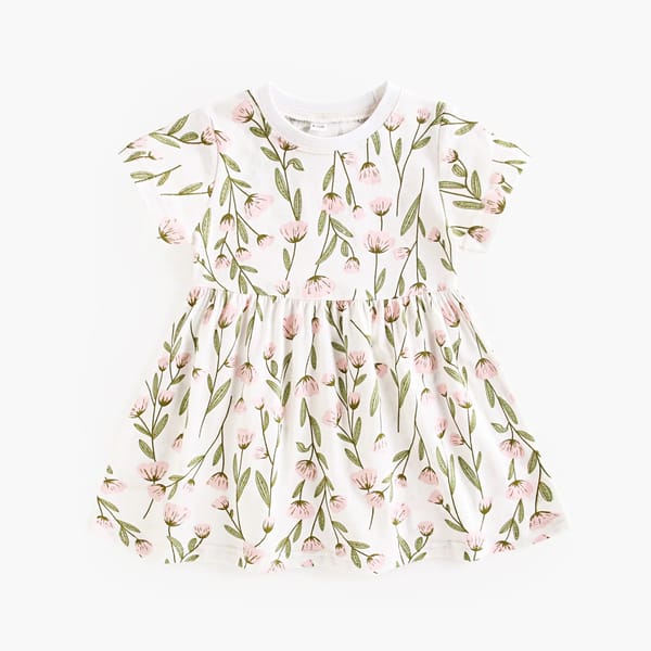 Lovely Floral Cotton Summer Dress for Baby Girls Beach Holidays
