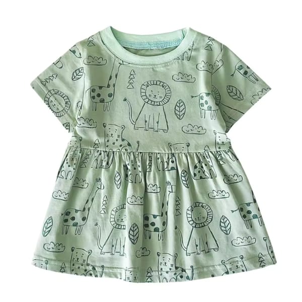 Cute Animal Cotton Summer Dress for Baby and Little Girls