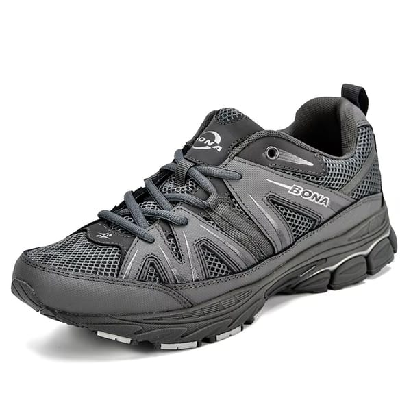 Men's Breathable Running Shoes Cow Split Microfiber Sport Sneakers
