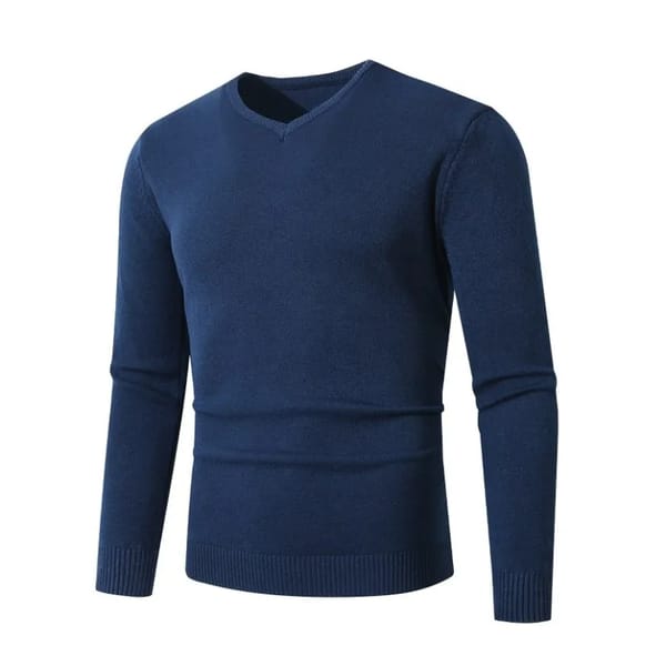 Men’s V-Neck Knitted Long Sleeve Lightweight Casual Pullover Sweater