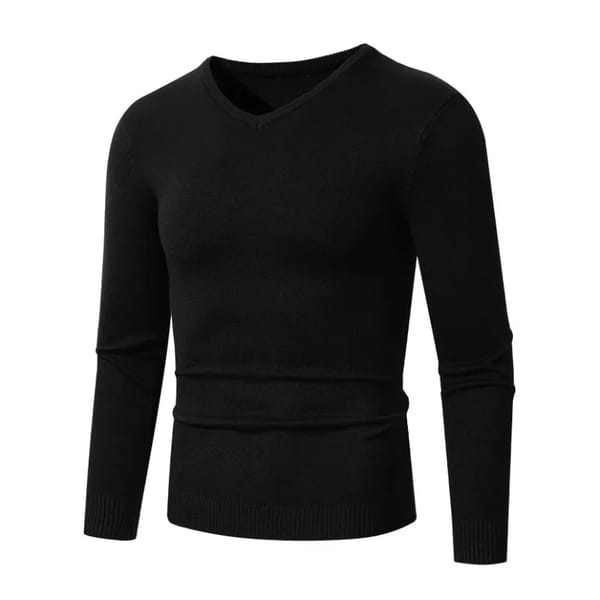 Men’s V-Neck Knitted Long Sleeve Lightweight Casual Pullover Sweater