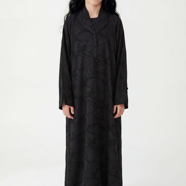 Msquare Fashion Girls Abstract Print Abaya with Matching Chiffon Headscarf